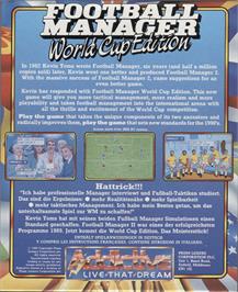 Box back cover for Football Manager - World Cup Edition on the Atari ST.