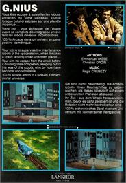 Box back cover for G.Nius on the Atari ST.