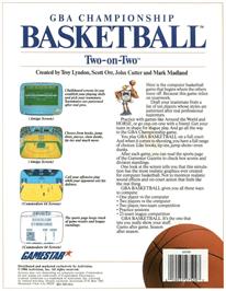 Box back cover for GBA Championship Basketball - Two-on-Two on the Atari ST.