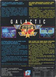 Box back cover for Galactic Empire on the Atari ST.