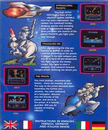 Box back cover for Game Over 2 on the Atari ST.