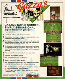 Box back cover for Gazza's Super Soccer on the Atari ST.