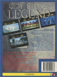 Box back cover for Gem Stone Legend on the Atari ST.