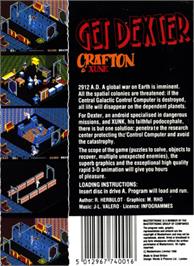Box back cover for Get Dexter on the Atari ST.