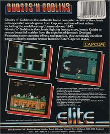 Box back cover for Ghosts'n Goblins on the Atari ST.