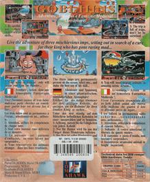 Box back cover for Gobliiins on the Atari ST.