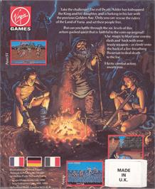 Box back cover for Golden Axe on the Atari ST.