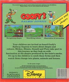 Box back cover for Goofy's Railway Express on the Atari ST.