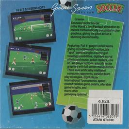 Box back cover for Graeme Souness Vector Soccer on the Atari ST.