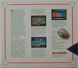 Box back cover for Hardball! on the Atari ST.