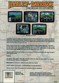 Box back cover for Harley-Davidson: The Road to Sturgis on the Atari ST.