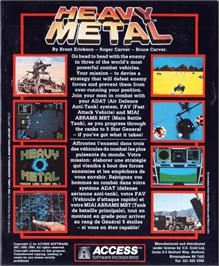 Box back cover for Heavy Metal on the Atari ST.