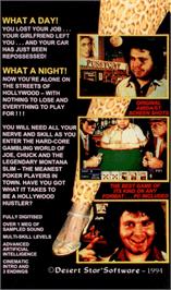 Box back cover for Hollywood Hustler on the Atari ST.