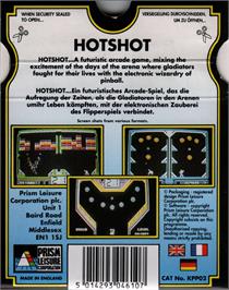 Box back cover for Hot Shot on the Atari ST.