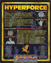 Box back cover for Hyperforce on the Atari ST.