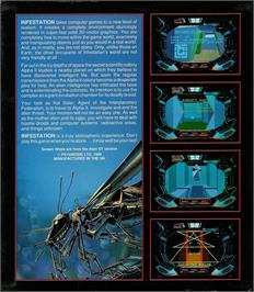 Box back cover for Infestation on the Atari ST.