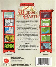 Box back cover for J.R.R. Tolkien's War In Middle Earth on the Atari ST.