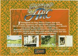 Box back cover for Joan Of Arc on the Atari ST.