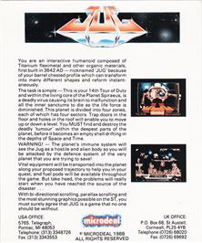 Box back cover for Jug on the Atari ST.