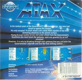 Box back cover for Klax on the Atari ST.