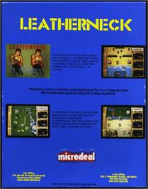 Box back cover for Leatherneck on the Atari ST.