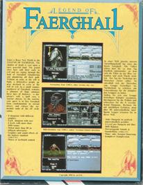 Box back cover for Legend of Faerghail on the Atari ST.