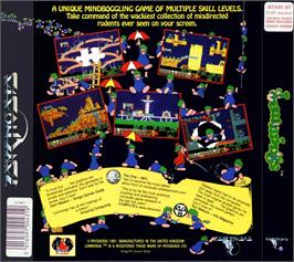 Box back cover for Lemmings on the Atari ST.