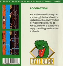 Box back cover for Locomotion (Byte Back) on the Atari ST.