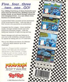 Box back cover for Lombard RAC Rally on the Atari ST.
