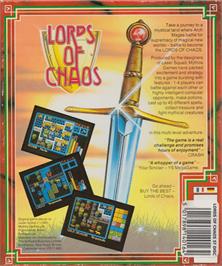 Box back cover for Lords of Chaos on the Atari ST.