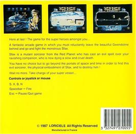 Box back cover for Mach 3 on the Atari ST.
