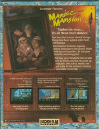 Box back cover for Maniac Mansion on the Atari ST.