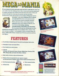 Box back cover for Mega Lo Mania on the Atari ST.