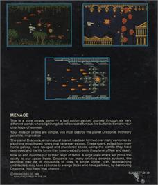 Box back cover for Menace on the Atari ST.