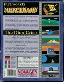 Box back cover for Mercenary III : The Dion Crisis on the Atari ST.
