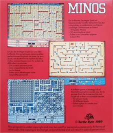 Box back cover for Minos on the Atari ST.