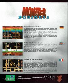 Box back cover for Monster Business on the Atari ST.