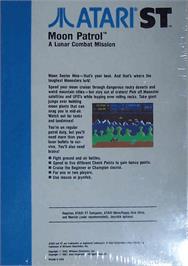 Box back cover for Moon Patrol on the Atari ST.