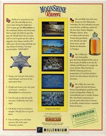 Box back cover for Moonshine Racers on the Atari ST.