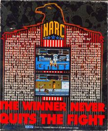 Box back cover for NARC on the Atari ST.