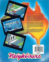 Box back cover for Neighbours on the Atari ST.