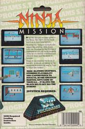 Box back cover for Ninja Mission on the Atari ST.