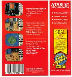 Box back cover for Nitro Boost Challenge on the Atari ST.