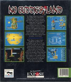 Box back cover for No Buddies Land on the Atari ST.