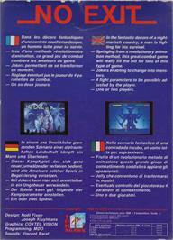 Box back cover for No Exit on the Atari ST.