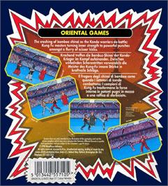 Box back cover for Oriental Games on the Atari ST.