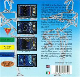 Box back cover for Outlands on the Atari ST.