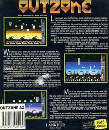 Box back cover for Outzone on the Atari ST.