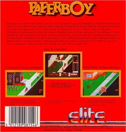 Box back cover for Paperboy on the Atari ST.