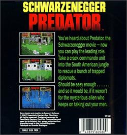 Box back cover for Predator on the Atari ST.
